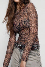 Load image into Gallery viewer, Leopard Sheer Longsleeve