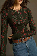 Load image into Gallery viewer, Floral Long Sleeve T-Shirt: BEIGE / M
