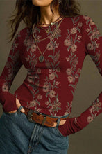 Load image into Gallery viewer, Floral Long Sleeve T-Shirt: BEIGE / L
