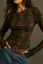 Load image into Gallery viewer, Floral Long Sleeve T-Shirt: BEIGE / M
