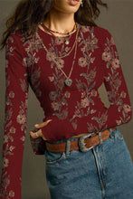 Load image into Gallery viewer, Floral Long Sleeve T-Shirt: BEIGE / M
