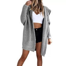Load image into Gallery viewer, Cotton Blend Loose Knit Hoodie Sweater: KHAKI / 2XL

