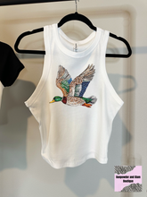 Load image into Gallery viewer, Faux Rhinestone Mallard Cropped Tank  : L
