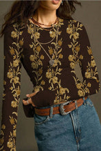 Load image into Gallery viewer, Floral Long Sleeve T-Shirt: BEIGE / M
